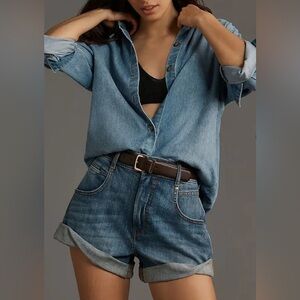 Anthropologie PILCRO Rolled Denim Shorts 26
